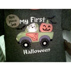 Baby Essentials 2 pc My 1st Halloween Romper Bodysuit 9 Months NWT